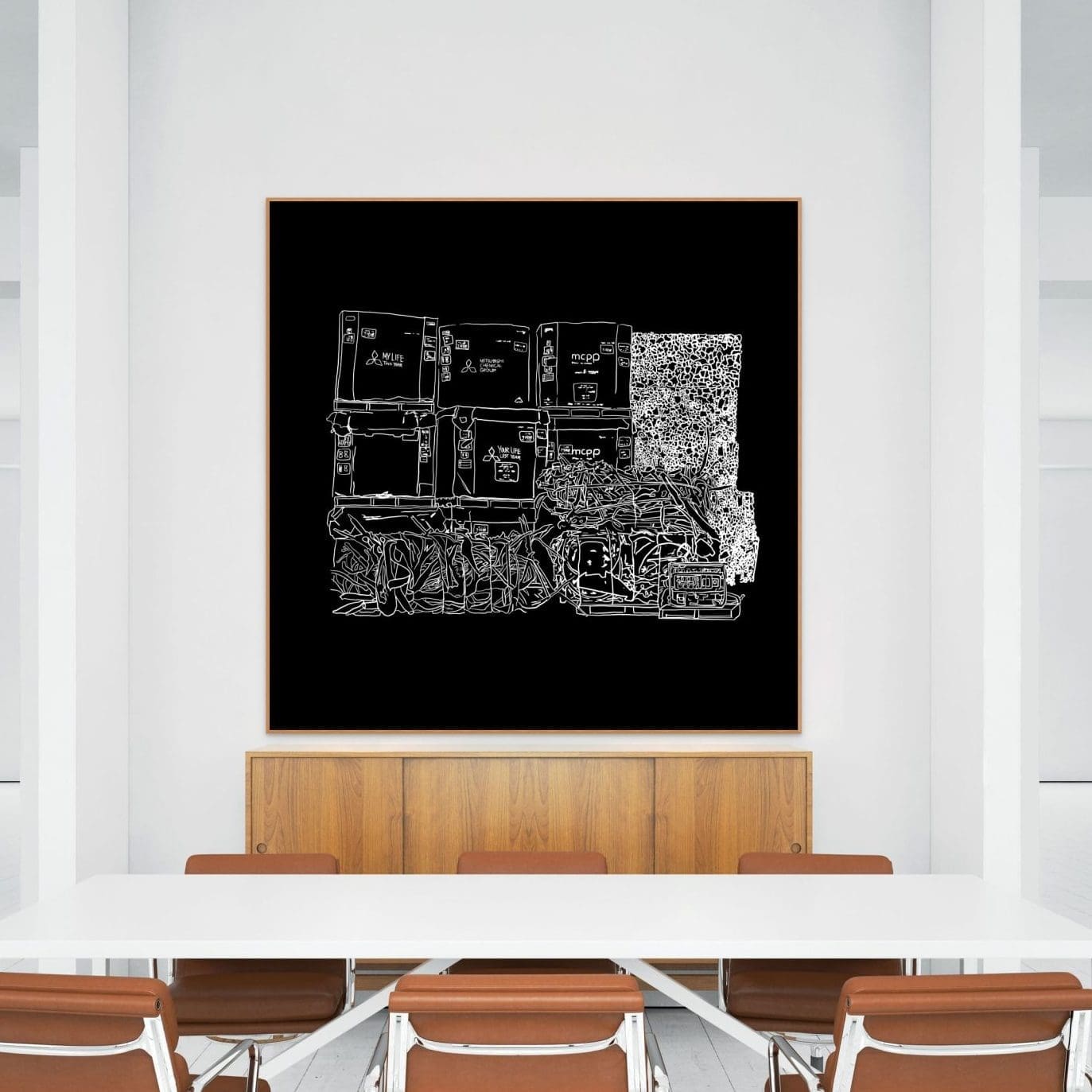 YOUR YEAR MY YEAR black and white line art of recycling